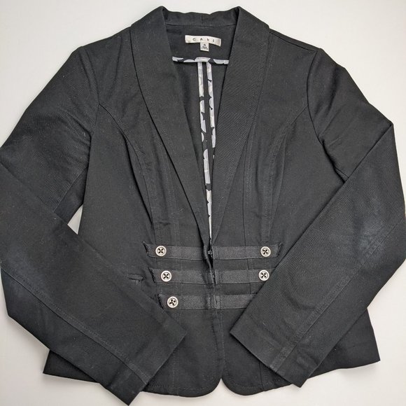 CAbi Military Black Blazer Style #329 Women’s sz 4 - Picture 2 of 8